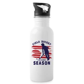Feldhockey Ist Meine Lieblingssaison Hallenhockey - Trinkflasche mit integriertem Trinkhalm - Weiß - Rechts