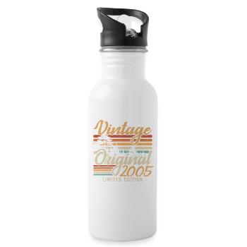 Anniversary Vintage Made in 2005 Retro 2005 - Water bottle with straw - white - Right