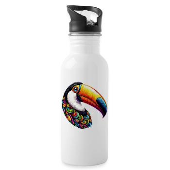 Tukan - Trinkflasche mit integriertem Trinkhalm - Weiß - Rechts