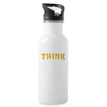 Think Funny Schachspieler Silhouetten Club Master - Trinkflasche mit integriertem Trinkhalm - Weiß - Rechts