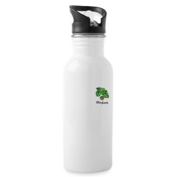 Monstera Flora Houseplant Gardener - Water bottle with straw - white - Right