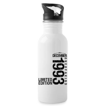 Birthday December 1993 December born in December - Water bottle with straw - white - Right