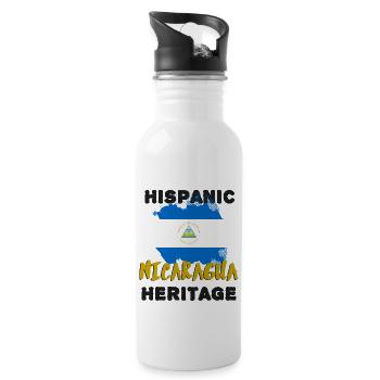 Héritage hispanique du Nicaragua - Gourde avec paille intégrée - blanc - Droite