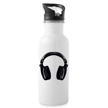 Can't Hear You I'm Gaming Lustiger Gamer Spruch - Trinkflasche mit integriertem Trinkhalm - Weiß - Rechts