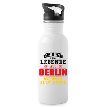 Stadt Berlin Deutschland Legende Spruch - Trinkflasche mit integriertem Trinkhalm - Weiß - Rechts
