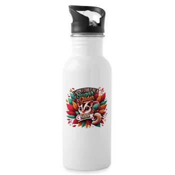 Australische Sugar Glider Kurzkopfgleitbeutler - Trinkflasche mit integriertem Trinkhalm - Weiß - Rechts