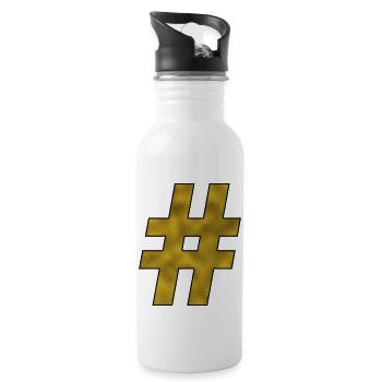 Hashtag Or - Gourde avec paille intégrée - blanc - Droite