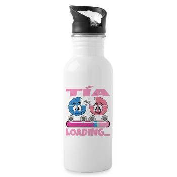 Tante 2024 Tante Werden 2024 - Trinkflasche mit integriertem Trinkhalm - Weiß - Rechts