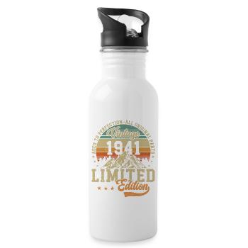 Legendärer 83. Geburtstag 1941 - Trinkflasche mit integriertem Trinkhalm - Weiß - Rechts