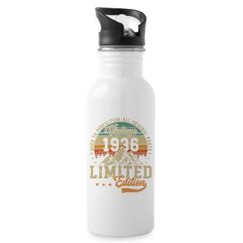 Birthday Joy 88 1936 - Water bottle with straw - white - Right