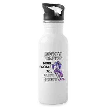 Ice Hockey Princess Ice Hockey Women Girls - Water bottle with straw - white - Right