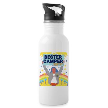 Camp - Camping - Trinkflasche mit integriertem Trinkhalm - Weiß - Rechts