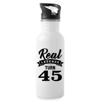 Real Legends fête ses 45 ans, 45 ans - Gourde avec paille intégrée - blanc - Droite