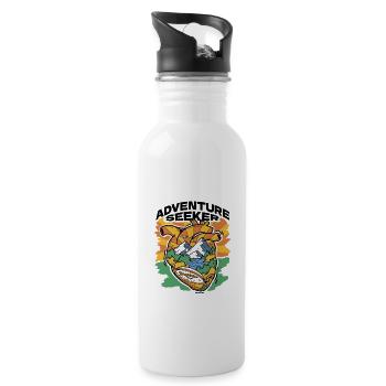 Nature's Compass Heart - Water bottle with straw - white - Right