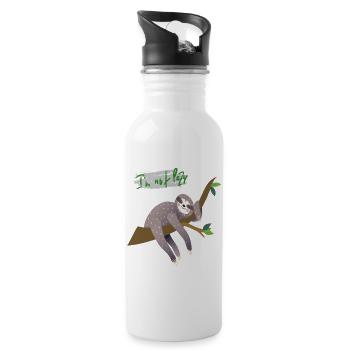 Paresseux, je ne suis pas paresseux - Gourde avec paille intégrée - blanc - Droite