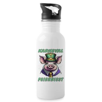 Pig Carnival PARTY BEAST - Water bottle with straw - white - Right