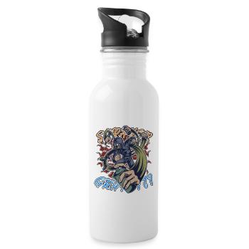 Graffiti Sprayer Streetart Artist Künstler - Trinkflasche mit integriertem Trinkhalm - Weiß - Rechts