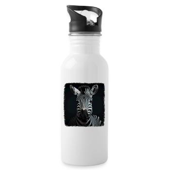 Zebras realistic Zebra - Water bottle with straw - white - Right