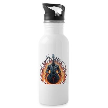 GITARRE - Trinkflasche mit integriertem Trinkhalm - Weiß - Rechts