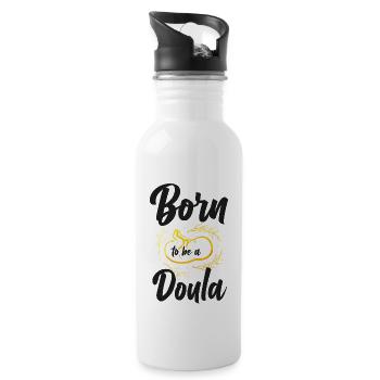 Doula Birth Worker Born To Be A - Water bottle with straw - white - Right