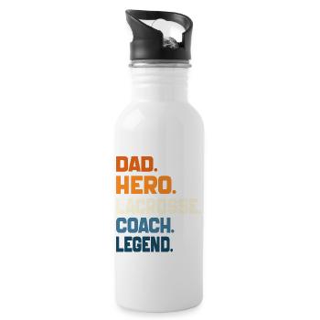 Papa Held Lacrosse Coach Legende Sport Papa 2024 - Trinkflasche mit integriertem Trinkhalm - Weiß - Rechts