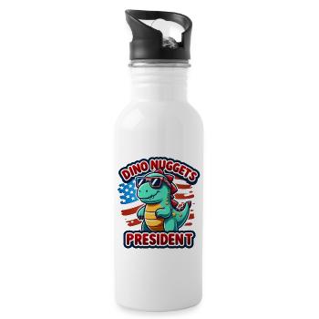 Dino Nuggets Président Américain États-Unis Dinosaure - Gourde avec paille intégrée - blanc - Droite