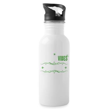 Yoga Vibes - Girl Power - cute women yoga design - Trinkflasche mit integriertem Trinkhalm - Weiß - Rechts