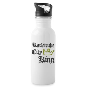 Karlsruhe City King - Trinkflasche mit integriertem Trinkhalm - Weiß - Rechts