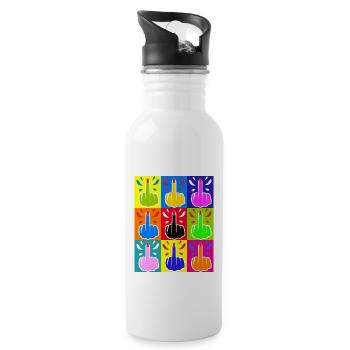 Doigt d’honneur Pop couleur Tie Dye Cool - Gourde avec paille intégrée - blanc - Droite