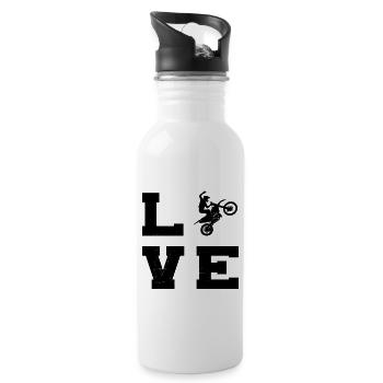 Supermoto Freestyle Motocross Motocross Dirt Bike - Water bottle with straw - white - Right