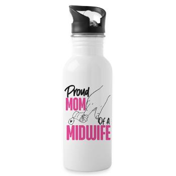 Nurse Midwife Birth Worker Mom - Water bottle with straw - white - Right