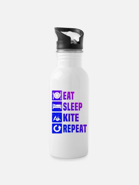 Kitesurf Kitesurf Femmes Kitesurf Kitesurf - Gourde avec paille intégrée - blanc