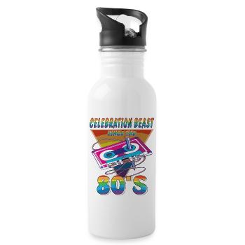 KASSETTE CELEBRATION BEAST 80ER - Trinkflasche mit integriertem Trinkhalm - Weiß - Rechts