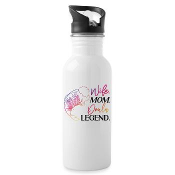 Doula Birth Worker Mom Wife. Mom. - Water bottle with straw - white - Right