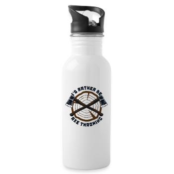 I'd Rather Be Axe Throwing Axe Throwing Game Axe - Water bottle with straw - white - Right