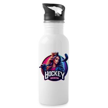 Reine du hockey - Gourde avec paille intégrée - blanc - Droite