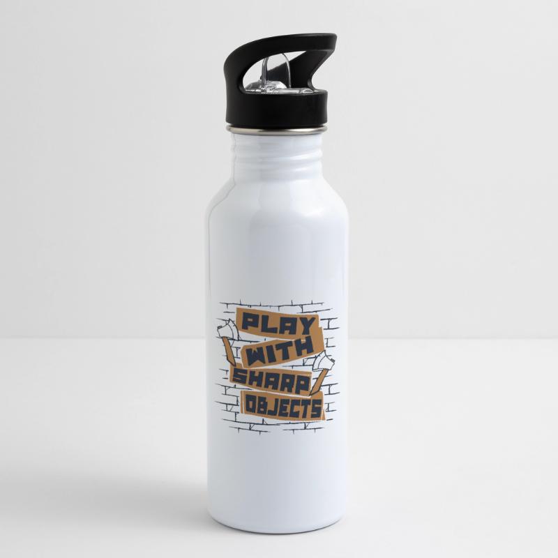 Play With Sharp Objects Axe Throwing Competition Water bottle with straw