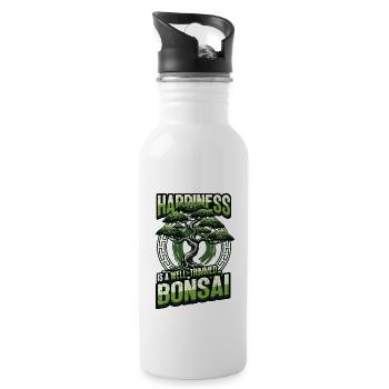 Japanese Bonsai - Water bottle with straw - white - Right