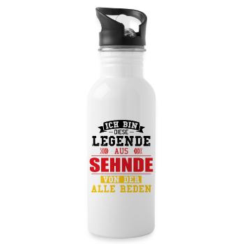 Stadt Sehnde Deutschland Legende Spruch - Trinkflasche mit integriertem Trinkhalm - Weiß - Rechts