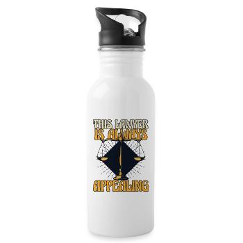 This Lawyer Is Always Appealing Attorney General - Water bottle with straw - white - Right