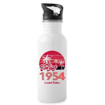 Vintage Year 1954 Limited Edition Red - Water bottle with straw - white - Right