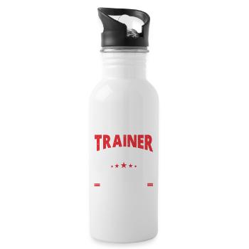 Personal Trainer Coach Gym Workout Fitness Trainer - Water bottle with straw - white - Right