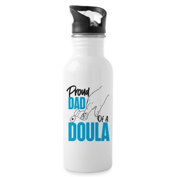 Doula Birth Worker Dad Proud Dad - Trinkflasche mit integriertem Trinkhalm - Weiß - Rechts
