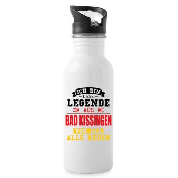 Stadt Bad Kissingen Deutschland Legende Spruch - Trinkflasche mit integriertem Trinkhalm - Weiß - Rechts