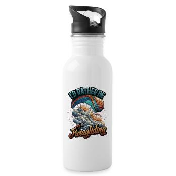 Skydiving Parachute Skydiving Paragliding - Water bottle with straw - white - Right