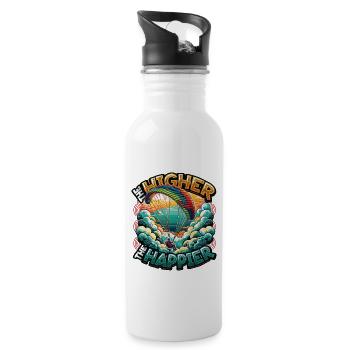 Skydiving Parachute Skydiving Paragliding - Water bottle with straw - white - Right