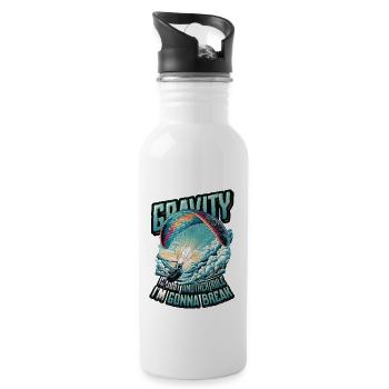 Skydiving Parachute Skydiving Paragliding - Water bottle with straw - white - Right
