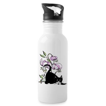 Cat - Water bottle with straw - white - Right