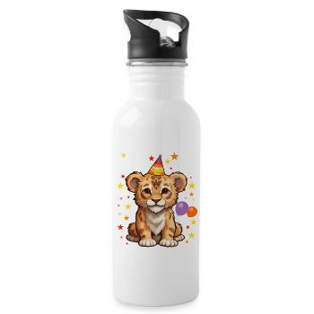 J’ai 6 ans Leo Leo 6ème anniversaire - Gourde avec paille intégrée - blanc - Droite