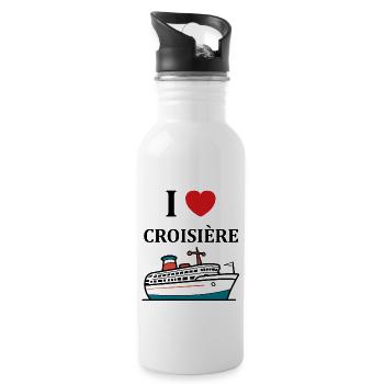 I love Croisière - Gourde avec paille intégrée - blanc - Droite
